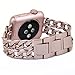 Apple Watch Band 42mm, Biaoge Stainless Steel Metal Loop Apple Watch Strap Replacement Wristband with Adjustable Folding Clasp for Apple Watch Series1 Series2 (42mm Rose Gold)