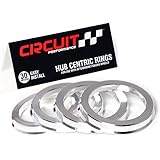 Circuit Performance 73.1mm OD to 64.1mm ID Silver Aluminum Hub Centric Rings