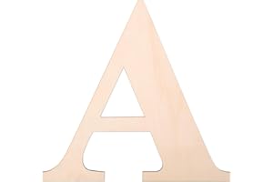 KOOCHOICE 12 Inch Wooden Letter, Wood Letters for Wall Decor, 1/5 INCH Blank Unfinished Wooden Letters for Home Wall Decor DIY Painting Crafts(Letter A)