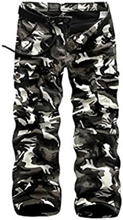 Bstge Men's Comfortable Plus Velvet Warm Camouflage Cargo Work Pants