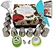 K&S Artisan Russian Piping Tips Set Cake Decorating Supplies Kit Flower Frosting tips Set 12 Icing Nozzles 2 Couplers 2 Leaf Tips 1 Silicone Bag 10 Pastry Baking Bags