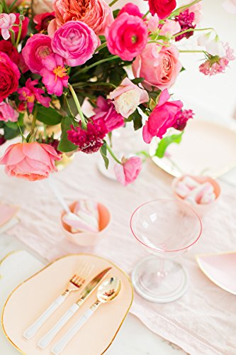 Sugar & Cloth Pale Pink Disposable Plastic Champagne Coupe Set, 4-Piece - Thumbnail 5