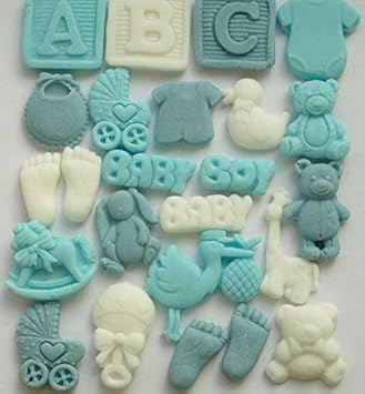 Edible Baby Boy Cupcake Toppers Shower Favours Cake Decorations