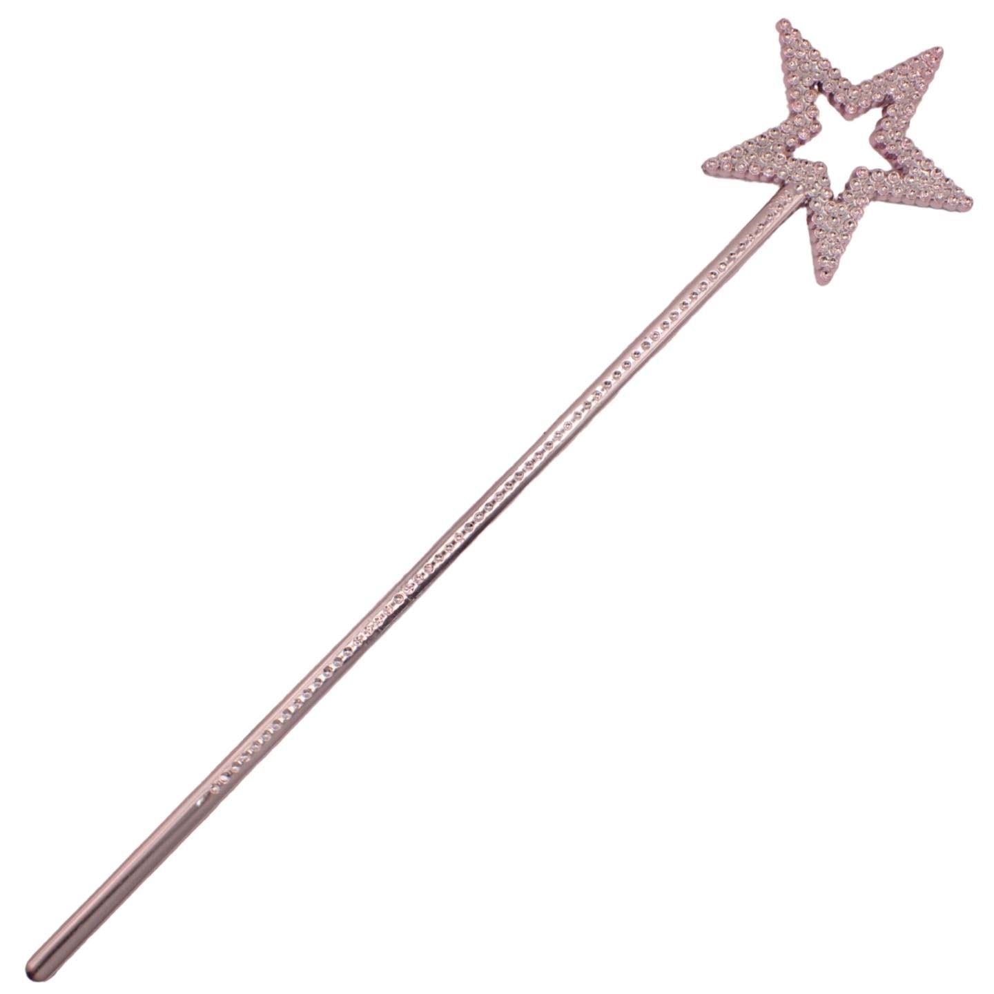 Topkids Accessories Fairy Wand for Dress Up Costume, Kids Princess Queen Wand Pretty, Sparkly Girls Dressing Up Wands, Fancy Dress Play Princess Wand Cute Kids Accessories (Pink Star)