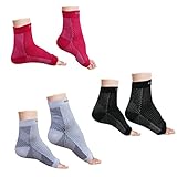 Foot Compression Sleeve (Pack of 3 Pairs) - Plantar Fasciitis Ankle Support Compression Socks - Relief from Arthritis, Ankle/Heel Pain/Arch/Foot Pain, Sore Feet And Callus - Enhanced Circulation
