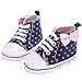 waylongplus Infant Canvas Soft Sole Anti-Slip Prewalker Toddler Crib Shoes Love Print Sneaker (Pink Size 3)