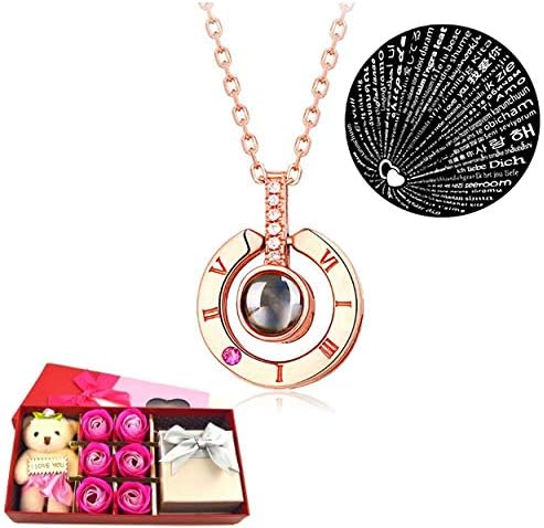 I Love You Necklace 100 Languages Gift Set | Nano Jewelry Projection Necklace | Romantic Gifts for Her