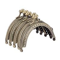 10pcs Dia. 8.5cm/3.35" Brown Retro Metal Flower Purse Coin Bag DIY Craft Frame Kiss Clasp Lock