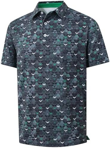 Amazon.com: Obla Mens Golf Polo Shirts Short Sleeve Dry Fit Performance  Moisture Wicking Casual Print Collared Golf Shirts for Men(Black Curve_S) :  Clothing, Shoes & Jewelry