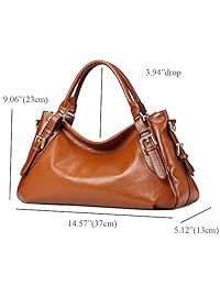 Kattee - Bolso de hombro de piel auténtica para mujer