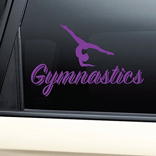 Gymnastics Vinyl Decal Laptop Car Truck Bumper Window Sticker - Purple