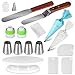 Masmatic Cake Decorating Kit With Turntable 11 Inch | 4 Russian Piping Tip | Single & Tri-bag Coupler,3 Smoothers & Stainless Steel Spatulas |10 Disposable Icing Bags- Icing Cake Tools 25 Pcs