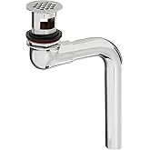 ZM 1-1/4 Inch Offset Lavatory Sink Drain Assembly with Tailpiece and Grid Strainer, Brass, Chrome Finish