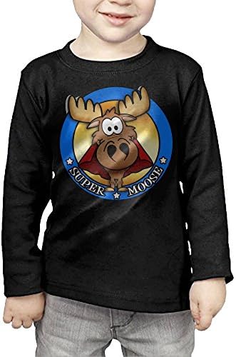 ZheuO Boys &amp; Girls Toddler Super Moose Hero Soft 100% Cotton Tee Unisex Black 2 Toddler
