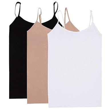 Adjustable Spaghetti Strap Camisole Basic Seamless Tank Top Pack Women
