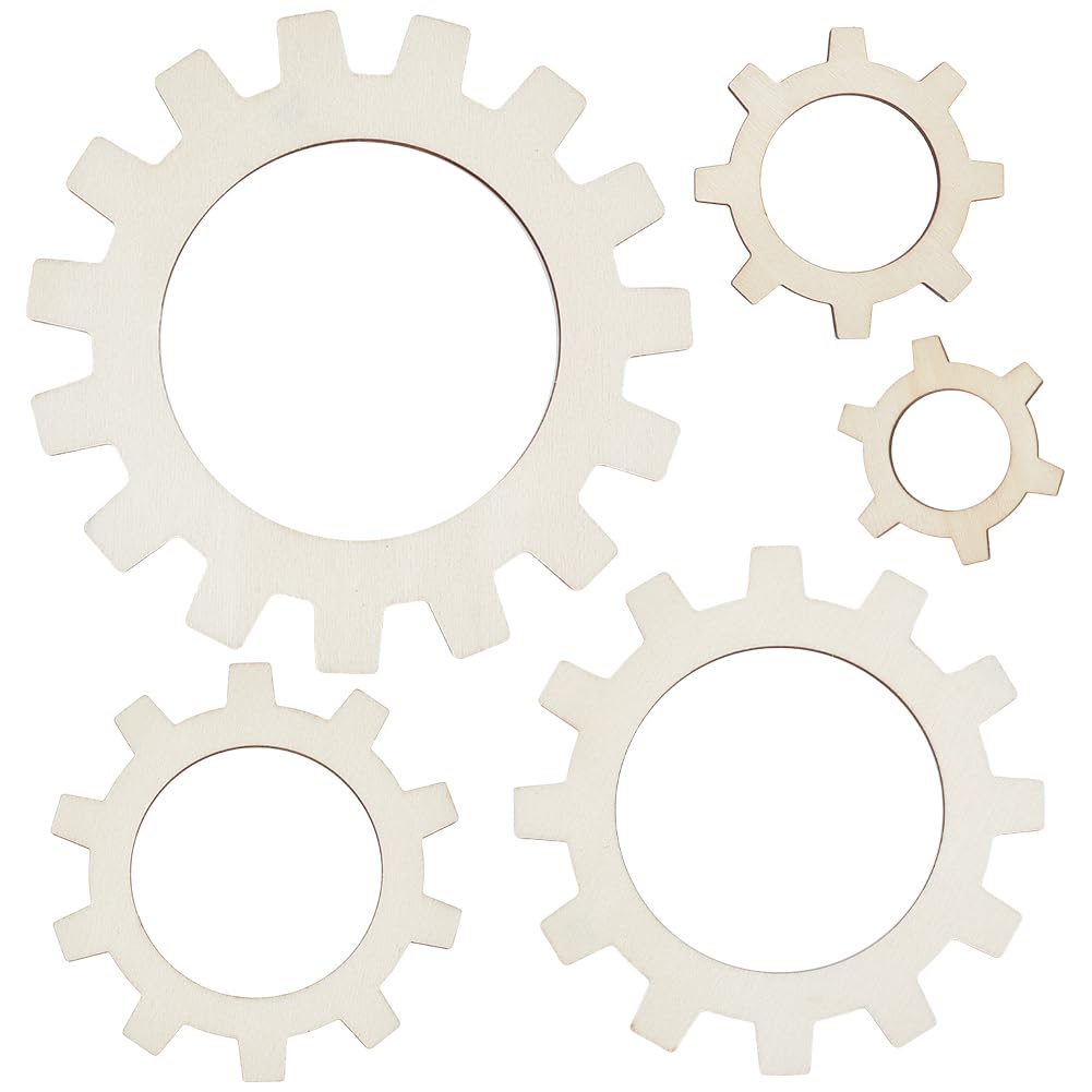 BENECREAT 5 Pcs Round Flower Knitting Loom, Wooden Weaving Looms, 5/7.45/10/12.5/15cm Weaving Flowers Tools for Knitting Sewing DIY Projects