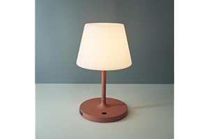 WEILAILUX Outdoor Battery Operated Table Lamp Waterproof, 4000mAh Cordless Table Lamp Rechargeable, Touch Dimmable Desk Lamp, LED Night Light for Patio Camping Restaurant Home, H9.6in, Pink