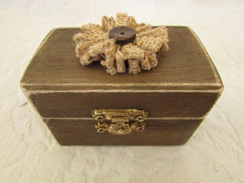 Boho Rustic Woodland Cottage CHic Wedding Ringbearer Box Burlap Flower