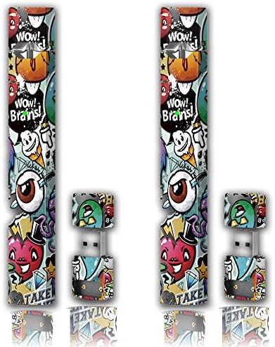 Trendiees 2 Pack - Juul Skin Wrap Vinyl Sticker Decal | JUUL Charger Skin & Prep Pad - Eyeball Collage
