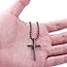 FIBO STEEL Stainless Steel Black Cross Pendant Necklace for Men Women, 22 inches