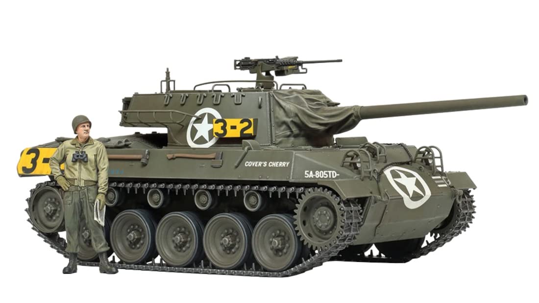 Tamiya 35376 1:35 US M18 Hellcat Tank Destroyer Faithful Replica, Plastic Kit, Crafts, Model Kit, Assembly, Unpainted, Multicoloured