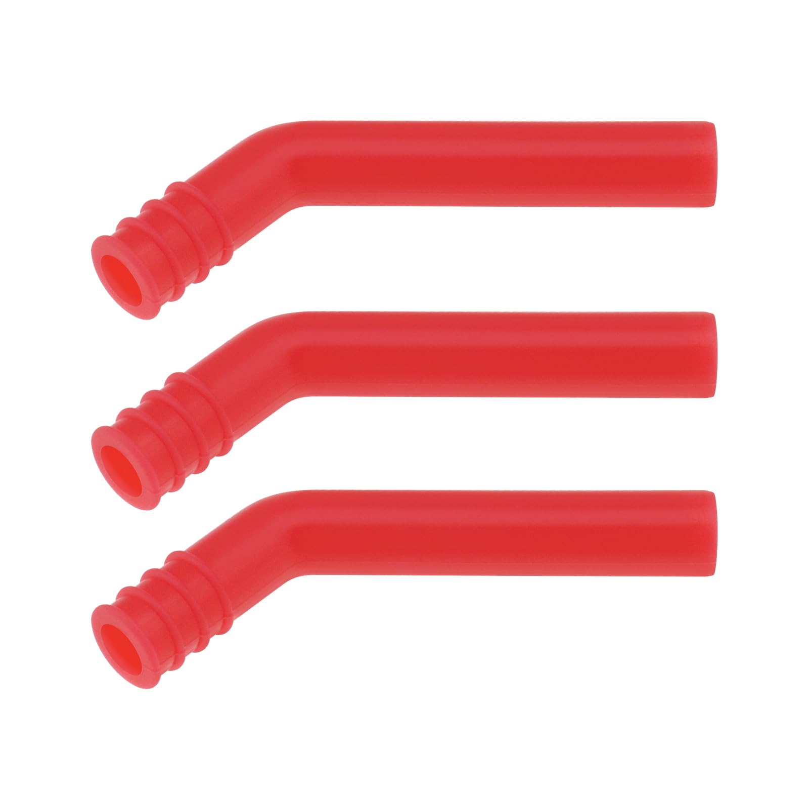 OTOTEC 3PCS RC Exhaust Pipe Extension Tube Compatible with HSP 1/8 1/10 Nitro RC Car Engine Exhaust Pipe Silicone Extender Red