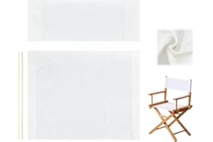 Wonafa 1 Set Director Chair Canvas Replacement with Wood Stick,21.2" L x 16.1" W Portable Replacement Cover Canvas for Directors Chair,Casual Home Director Chair Replacement Canvas (White)
