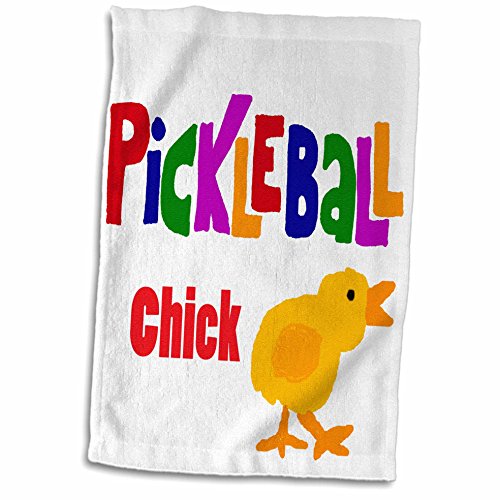 3D Rose Funny Pickle Ball Chick Cartoon Hand Towel, 15" x 22"