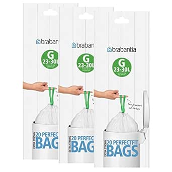 Brabantia Bolsas de basura (30 L, tamaño G), 3 unidades: Amazon.es