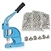 ARKSEN© Eyelet Maker Hand Press Grommet Machine w/ 1500PC Set Grommets 3 Die #0#2#4, Blue
