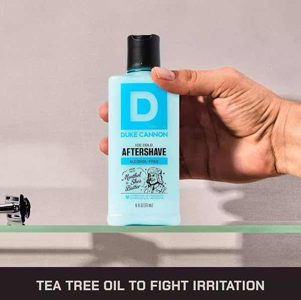 DUKE CANNON ICE COLD COOLING AFTER SHAVE BALM FOR MEN – 6 FL OZ – ALCOHOL-FREE POST-SHAVE BALM FOR MEN – MADE WITH MENTHOL & SHEA BUTTER