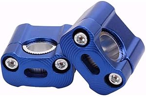 MACHSWON Motorcycle Handlebar Risers, 1 1/8" 7/8" 28mm and 22mm, Universal Handlebars Clamp, Taper, Dirt Bike, Cruisers (Blue