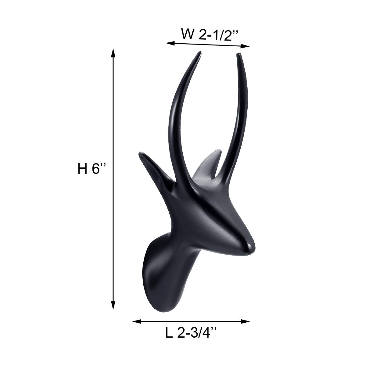 HomGif Wall Hook Deer Decor Robe Towel for Bathroom Kitchen Living Room (Black)