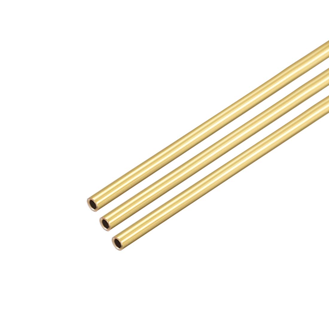 sourcing map Brass Round Tube, 300mm Length 1mm OD 0.2mm Wall Thickness, Seamless Straight Pipe Tubing 3 Pcs