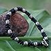 NOVICA Artisan Handmade Men's Leather Bracelet Fair Trade Fine Silver Beaded Thailand 'Thai Knots'