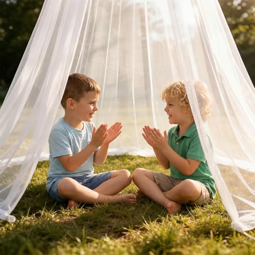 Large Mosquito Net Bed Canopy 60 x 250 x 1100 cm for Double Hanging Mosquito Net for Travel and Home Easy Installation Indoor/Outdoor