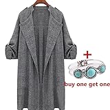 Women Cardigan,Haoricu Womens Open Front Trench Coat Long Cloak Jackets Overcoat Waterfall Cardigan (XXL, Gray)