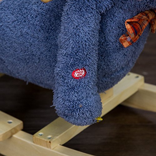 Peach Tree Baby Elephant Rockers Kids Toy Plush Rocking Horse Ride On Pony Riding Rocker with Sound Girls, Grey