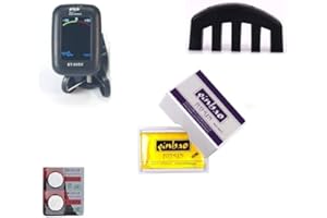 Eno Music Professional Violin Viola Tuner, Colorful LCD Display Easy Control Clip on Accurate Violin Tuner with Rosin and Pra