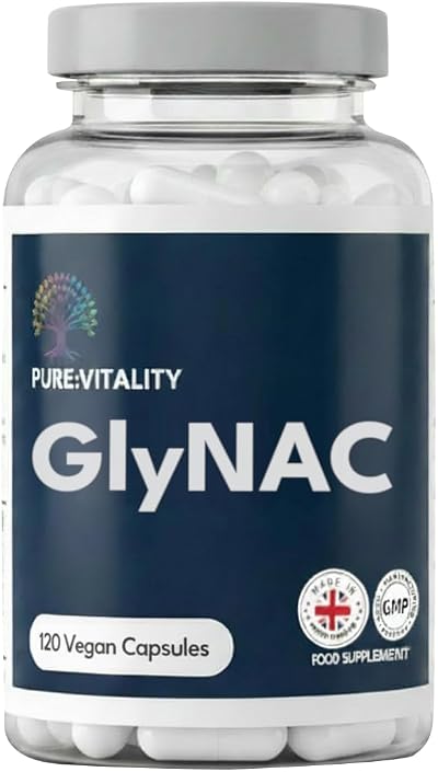 Pure: Vitality GlyNAC 1200mg - Vegan Glutathione Supplement 120 Caps