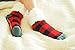 Pudus Lumberjack Red Cozy Winter Slipper Socks for Women and Men with Non-Slip Grippers and Faux Fur Sherpa Fleece - Adult Regular Fuzzy Socks