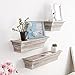 Rustic Torched Wood Wall Mounted Display Floating Shelves, Set of 3, Brown