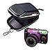 ALLCACA Compact Digital Camera Case Shock Resistant Digital Camera Bag Hard Digital Camera Carrying Case with Grid Pocket, Suitable for Small-sized Digital Camera, Black