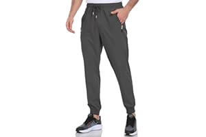 ZOOXING Mens Joggers Lightweight Hiking Athleitc Pants Water Resistant Quick Dry Jogging Gym Track Sweatpants with Pockets