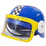 Childrens Plastic Racing Stock Car Driver Costume Helmet BLUE