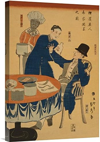 Global Gallery GCS-342950-1624-142 "Sadahide Utagawa Banquet at A Foreign Mercantile House in Yokohama Ijin Shoka Shuen No Zu) 1861" Gallery Wrap Giclee on Canvas Wall Art Print