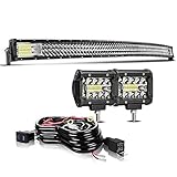 AUSI 52" LED Light Bar 711W Curved Triple Row LED