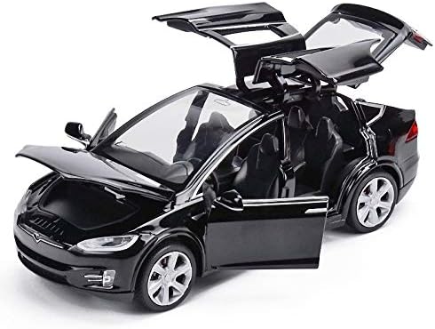 LENO Tesla Model X90 Diecast Metal Car Models | High Simulation | Scale 1:32 |Colour Black