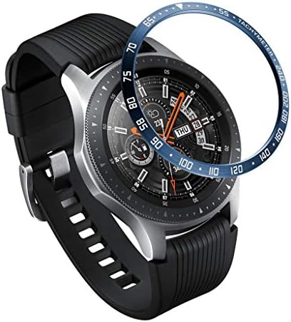 for Samsung Galaxy Watch 46MM, Stainless Steel Bezel Ring Adhesive Cover Anti Scratch Metal Gear Scale Bezel Styling