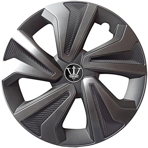Street Rhino 15'' Carbon/Metallic Grey Hamilton Wheel Covers/Rims x4 Designed For Proton Gen-2